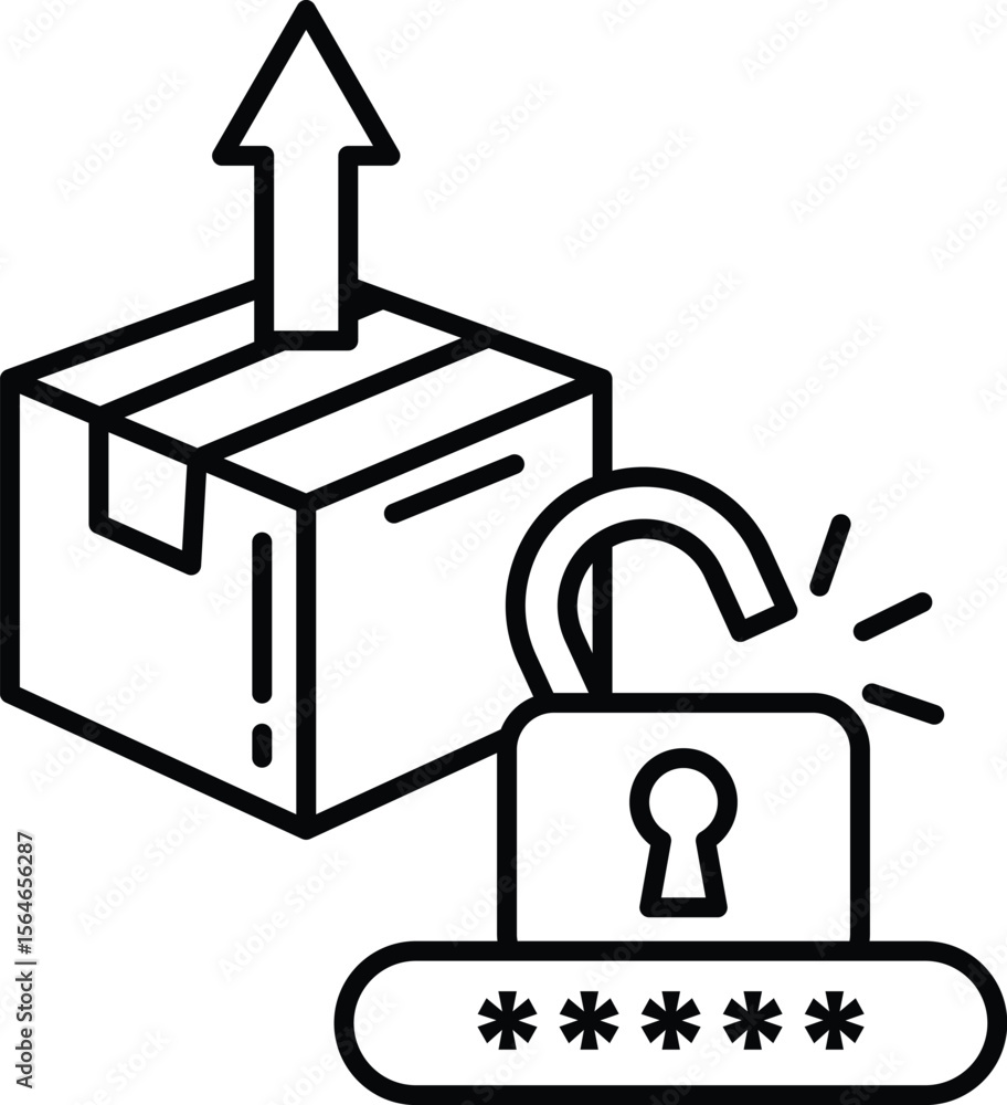 Poster a box with a lock on it and a keyhole