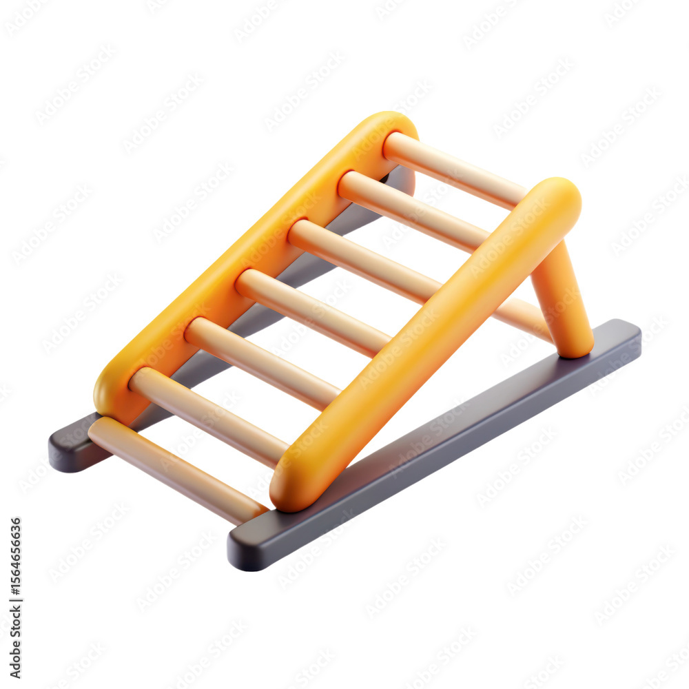 Poster a vibrant and modern illustration of a high quality 3d rendering icon depicting a small ladder on a 