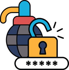 A bomb is being held open by a key