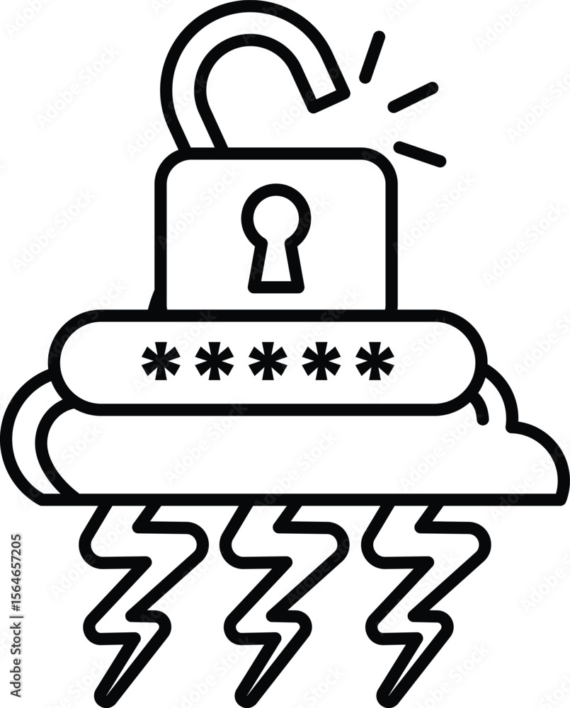 Poster a black and white image of a lock with a keyhole and a key