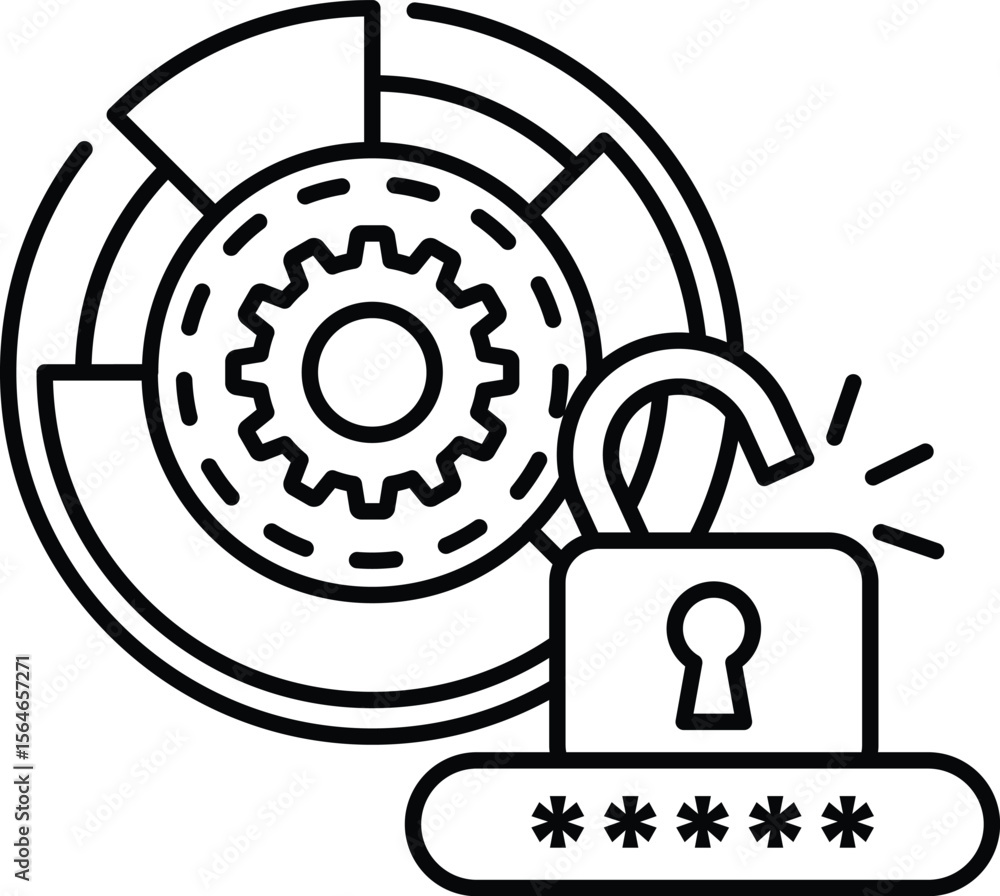 Poster a black and white image of a lock with a key on it