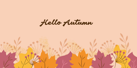 Autumn season banner. Vector illustration