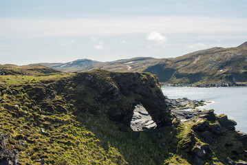 Rock Arch in the Norwegian Fjord