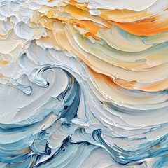 Thick Brushstroke Abstract Wave Painting