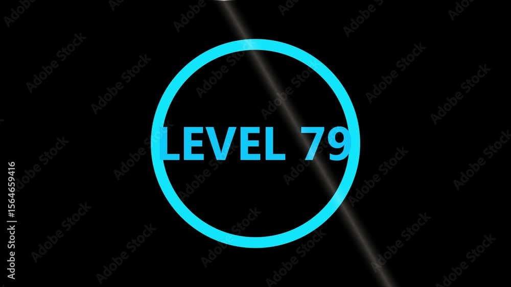 Fototapete level 79 text animation. level eight text font, level up text animation. level- 79 text animation