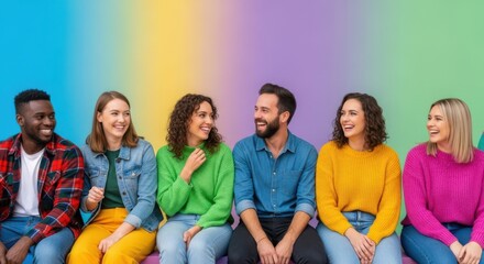 A diverse group of young adults sharing laughter and conversation