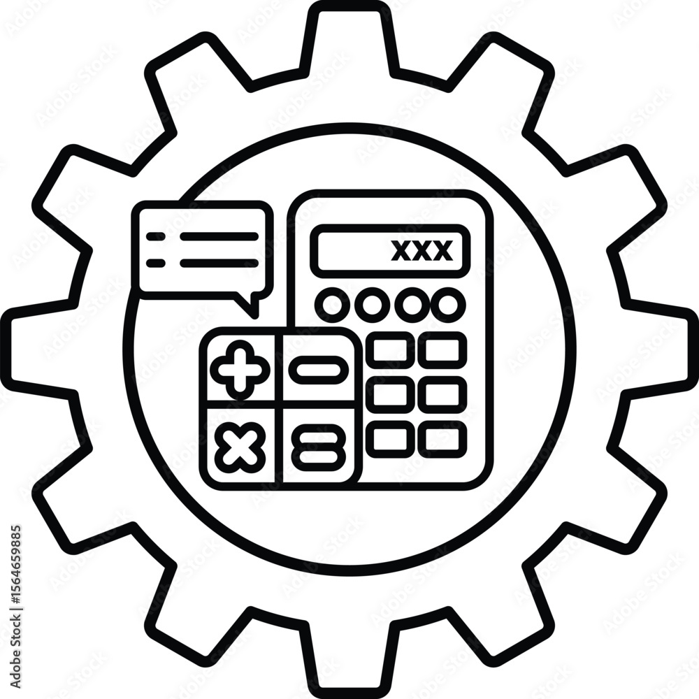 Poster a calculator with the numbers 1 through 9 on it