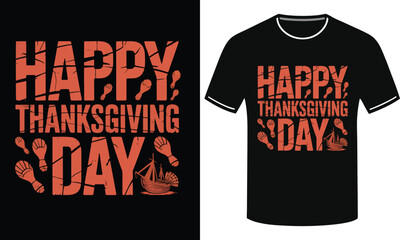 Warm Thanksgiving Day Design for Black T-Shirt