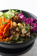 A view of a veggie rice bowl.