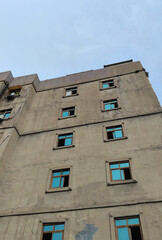 Exterior of Building with Blue Windows