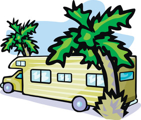 RV, travel trailer, camper, motor home, line art, black and white, illustration, recreational vehicle, fifth wheel, van camper, vintage14