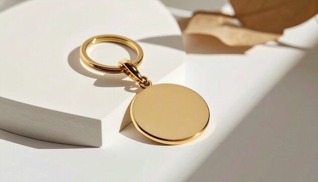 Isolated on white, a shiny silver key ring, a golden key with a label, and a golden key with a ring suggest themes of love, luxury, and engagement