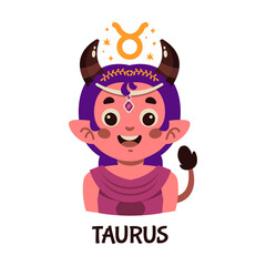 Cartoon Illustration Of Taurus Zodiac Sign