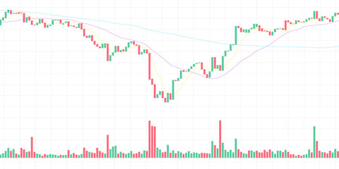 Candle stick graph chart of stock market investment trading, Bullish point, Bar chart Crypto stock and forex business investment trading analysis. vector design element for cryptocurrency