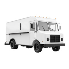 White Food Truck for Mobile Catering in Urban Settings on transparent background