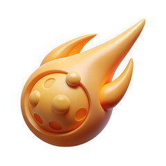 Obraz premium Cartoon fireball meteor 3d render isolated on transparent background