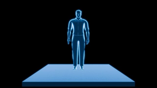 3D Hologram of Human waving in 4K Resolution Loop