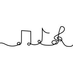 Music Note Continuous Line