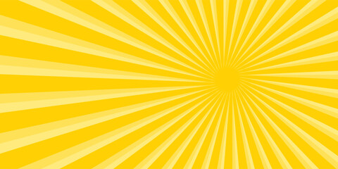 Yellow abstract background with light of sunburst. yellow starburst with halftone. sun ray retro background with flash