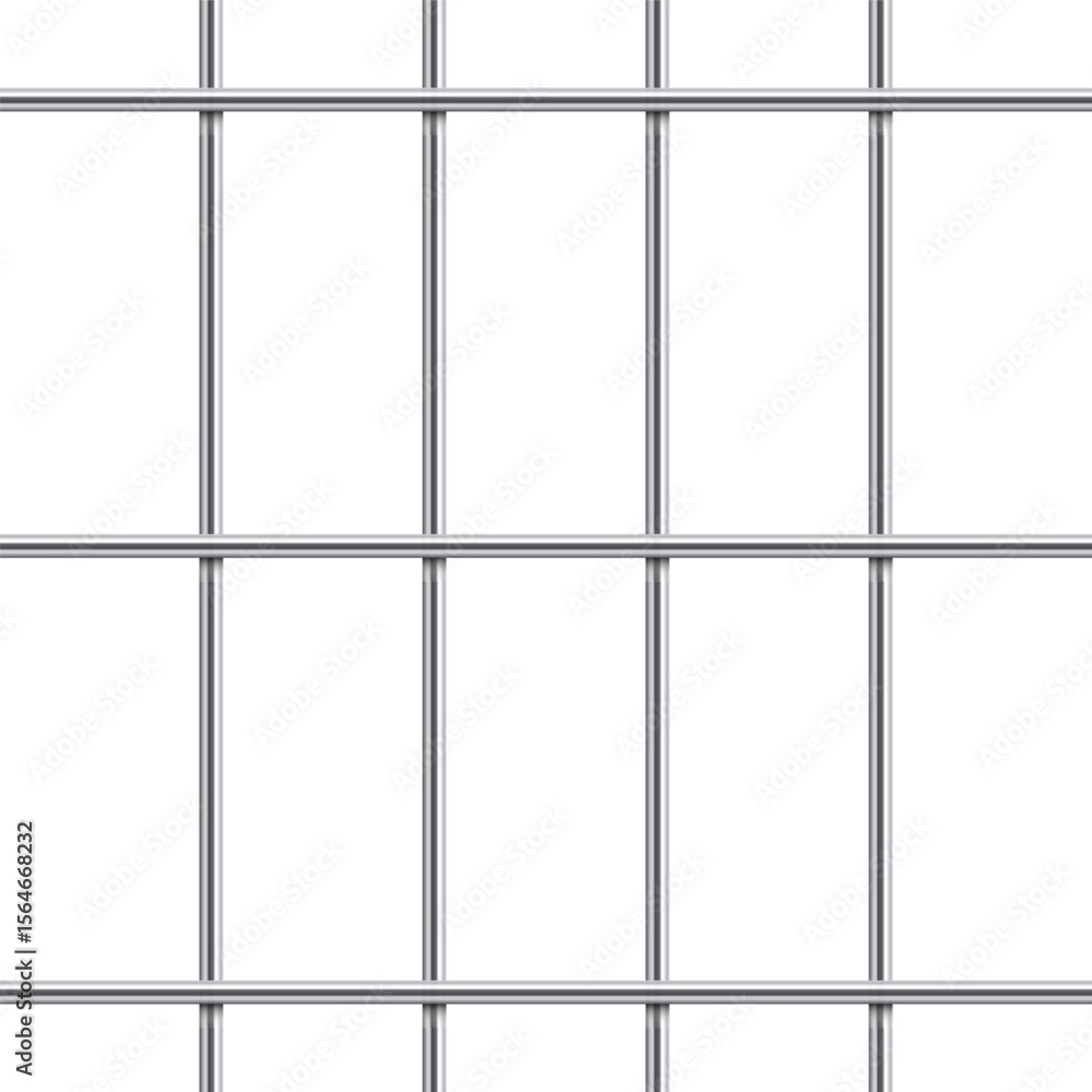 Aufkleber a repeating pattern of metal bars against a white background, forming a simple yet strong grid struc