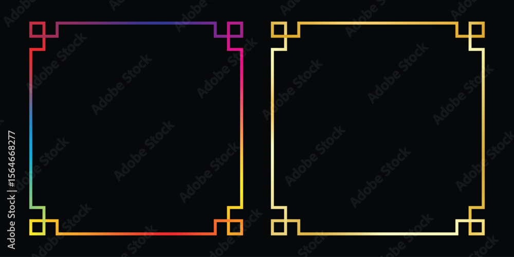 Poster two minimalist frames are displayed against a black backdrop. the left frame boasts a gradient color