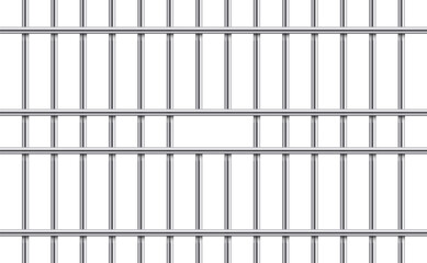 A pattern of metal bars creates a grid-like structure. Represents concepts like confinement, security, or obstruction. The scene is clean, bright and features a repeating motif.