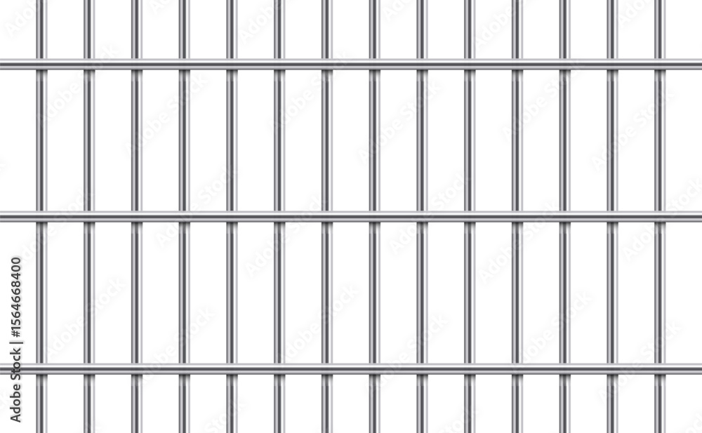 Poster a grid of smooth, metallic bars run vertically and horizontally. the bars create an implied barrier,