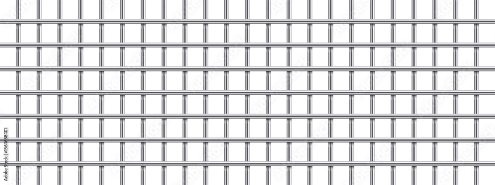 Aufkleber a repeating pattern of a metal grid against a white backdrop. the grid is formed by parallel rows an
