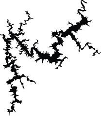 Map of Lake Allatoona Georgia USA Silhouette Flat Design
