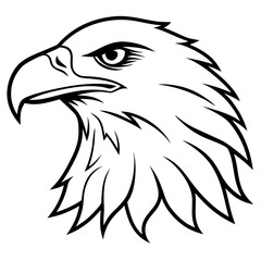 Fototapeta premium Eagle Head Vector Logo Design Fierce Black & White Tribal Tattoo Style Powerful Hawk Falcon Mascot Icon for Military, Sports Team, Brand Identity