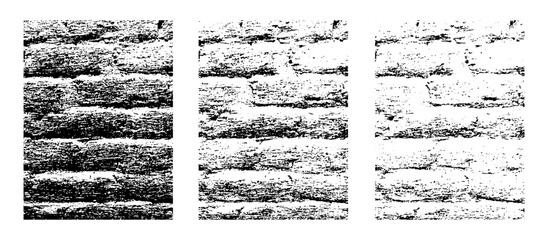 Grunge Brick Wall Texture Vector with Distressed Rough Surface for Dirty Overlay Effect on Poster T Shirt and Graphic Design Stone Stamp Illustration on Transparent Background