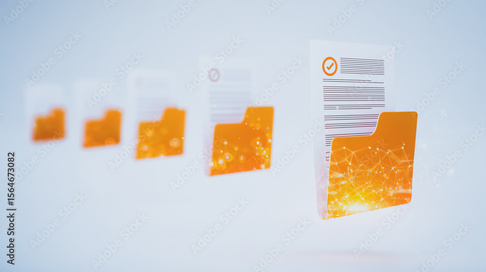 Poster digital document organization: illustrating the systematic filing of documents in a virtual filing c
