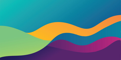 Fototapeta premium abstract background with colorful waves, vector illustration colorful yellow green