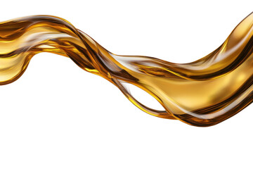Obraz premium Pouring motor oil lubricant in a smooth and flowing motion with an isolated white background creating a dynamic visual effect in a well-lit environment