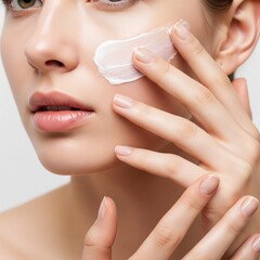 woman applying cream