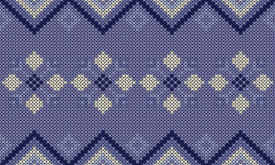 Seamless Ethnic Knitted Pattern with Geometric and Folk-Inspired Motifs