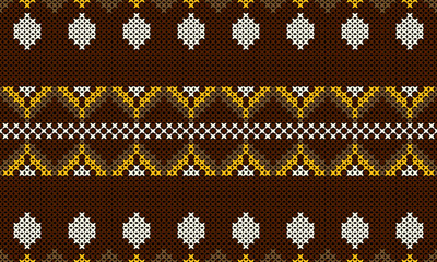 Seamless Ethnic Knitted Pattern with Geometric and Folk-Inspired Motifs