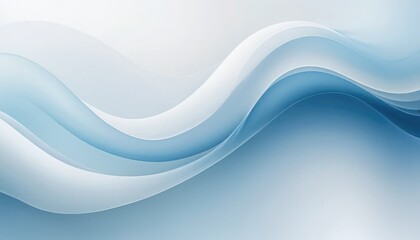 Flowing waves of blue and white abstract smooth
