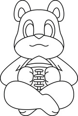 Bear American Football Animal Vector Graphic Art Illustration