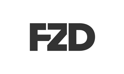 FZD logo design template with strong and modern bold text. Initial based vector logotype featuring simple and minimal typography. Trendy company identity.
