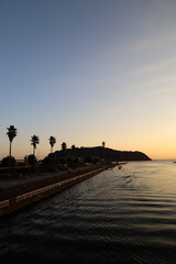 江ノ島大橋周辺の日没時の風景　夕景