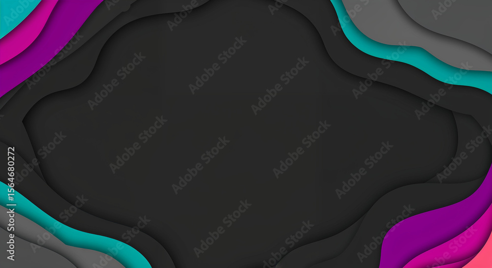 Poster abstract wavy layers with dark background