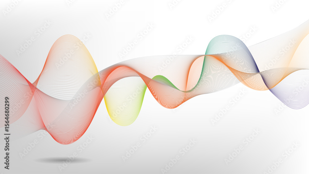 Poster colorful abstract wave flowing smooth gradient background design