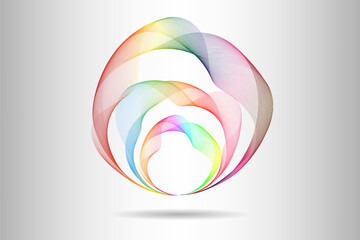 Obraz premium Colorful rainbow gradient sphere abstract design floating elegantly