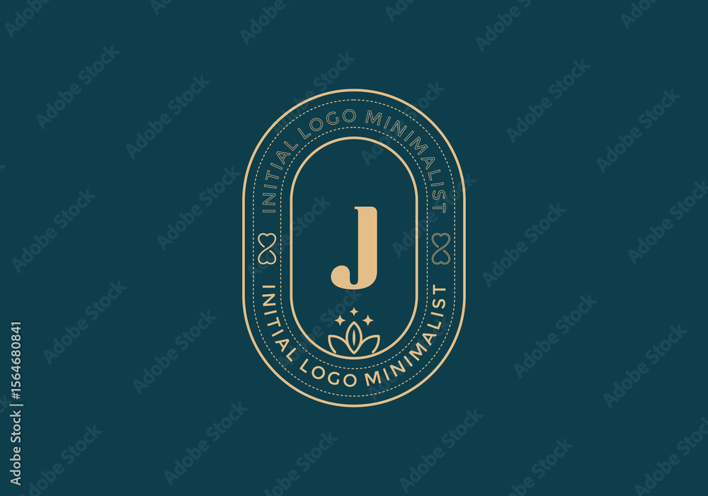 Poster elegant initial j minimal logos in retro style
