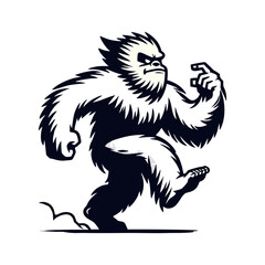 Naklejka premium Yeti Cartoon retro logo icon design illustration