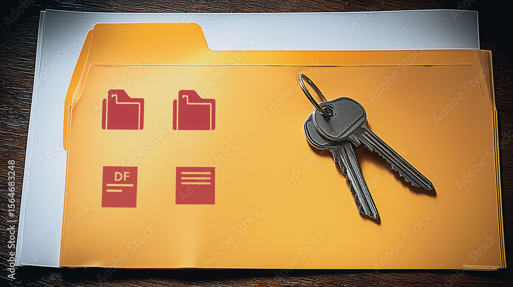 Poster secured digital data: a symbolic image portraying secure digital data, featuring an open folder with