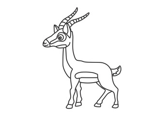 Fototapeta premium Flat Vector Deer Icon – Cute Forest Animal Illustration