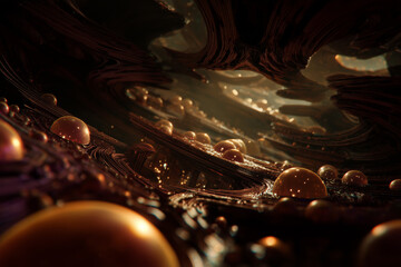 Abstract Metallic Space Scene