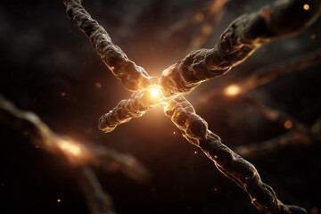 Close-Up of DNA Double Helix